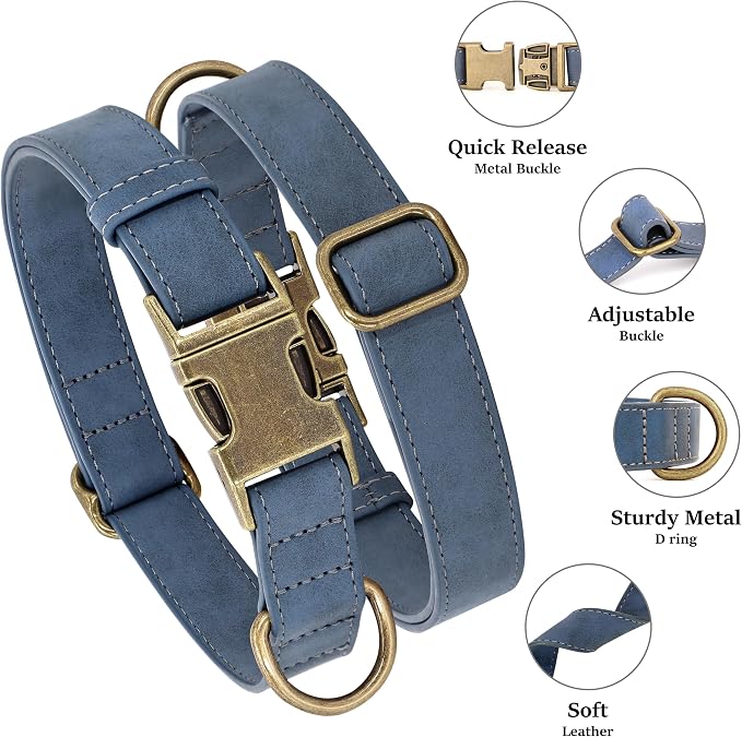 Didog Soft Leather Dog Collar, Durable Heavy Duty Dog Collars - Image 2