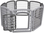 Amazon Basics 8-Panel Octagonal Plastic Dog Playpen, Indoor/Outdoor Pet Fence - Image 2