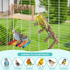 4 Pcs Bird Perch with Swing, Parrot Perches Platform with Chew Blocks, Natural - Image 6