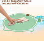 Natural Cotton Rope Cat Scratch Pad, 15.7'' Round Horizontal Floor Cat - Image 5
