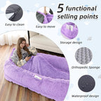 Human Dog Bed, Washable Faux Fur Pet Bed - Image 3