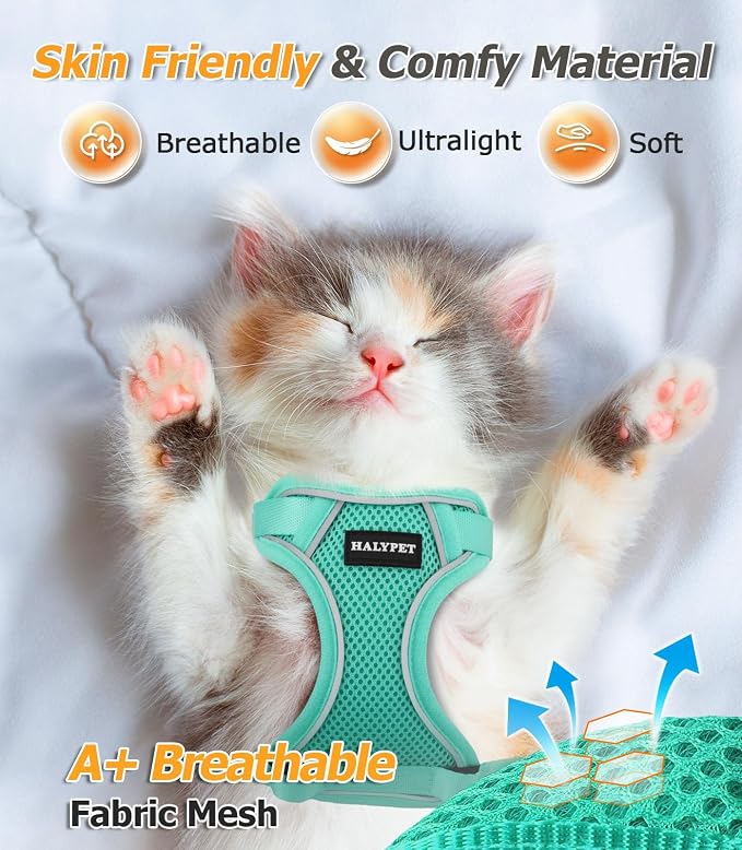 Halypet Cat Harness and Leash Set Escape Proof Adjustable Cat Leash Comfortable - Image 4