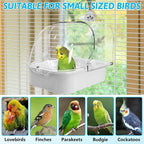 Tfwadmx Bird Cage Bath Hanging Parrot Bath Tub Water Shower Food Feeder Holder - Image 6