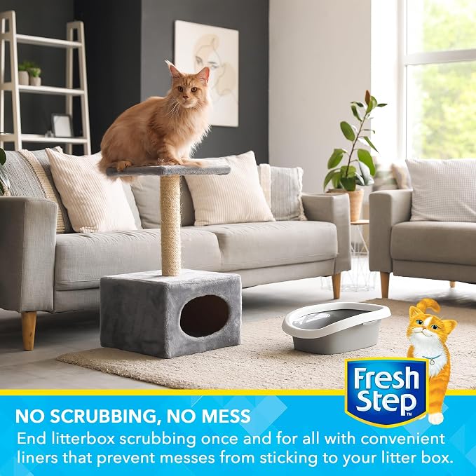 Fresh Step Jumbo Drawstring Cat Litter Box Liners, Unscented Heavy Duty Kitty - Image 5