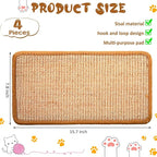 Tuanse 4 PCS Cat Scratcher Mat, 15.7 x 7.8 Inches Sisal Cat Scratching Pad - Image 2