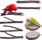 Deloky 8 PCS Natural Wood Bird Perch Stand-Wooden Parrot Perch Stand-Perch by Unknown