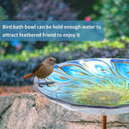 MUMTOP Glass Bird Bath, Garden Outdoor Birdbaths Birdfeeder - Image 2