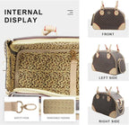 Fashion Dog Carrier PU Leather Dog Handbag Dog Purse Cat Tote Bag Pet Cat Dog - Image 4