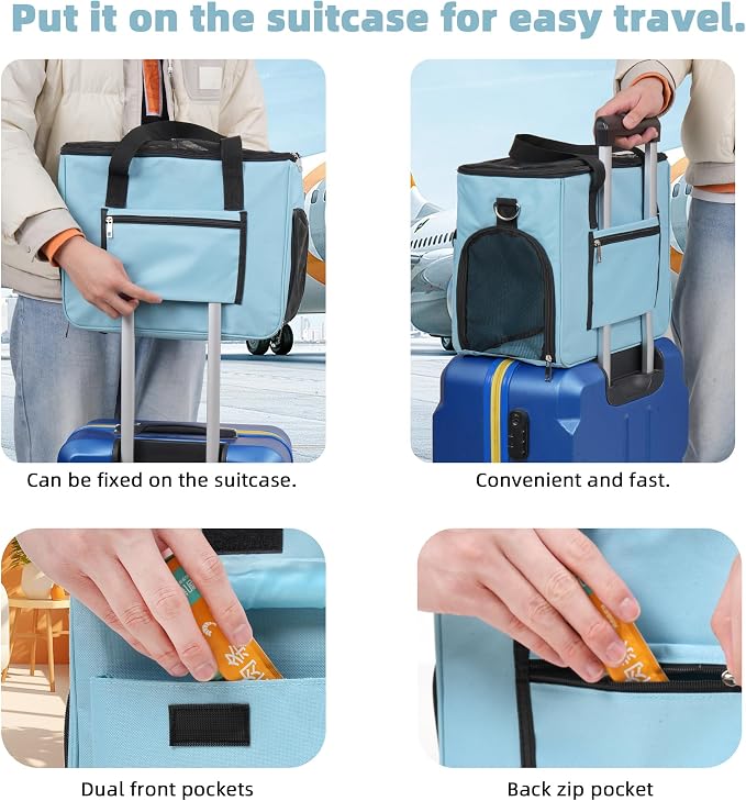 Cat & Dog Carrier for Pets Up to 15 Lbs, Airline Approved Soft-Sided - Image 7