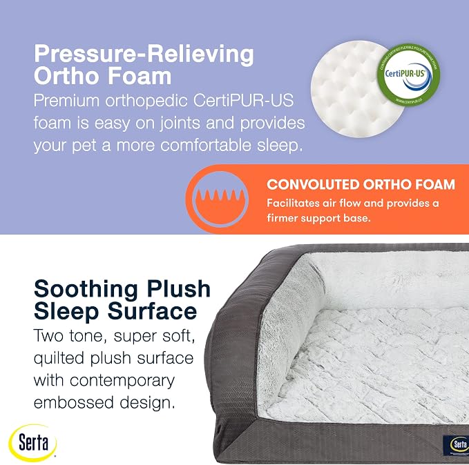 Serta Orthopedic Quilted Couch Dog Bed - Image 4