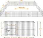 Yaheetech 24 inch 32 Panel Metal Black Heavy Duty Foldable Dog Pen - Image 8