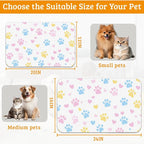 Dog Bowl Mat, Colorful Dog Paws Pet Feeding Mat - Image 6