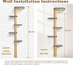 Cat Wall Shelves for Kittens, 83” Floor to Ceiling Cat Tree - Image 6