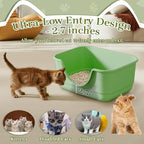 Low Entry Small Litter Box for Kittens, Kitty Plastic Litter Boxes, Open Top - Image 2