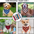 Buffalo Plaid Dog Bandanas Fall Christmas Classic 6PCS Dog Gifts Red Blue Green - Image 6