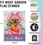 Artofy Welcome Easter Bunny Dog Large Decorative House Flag, French Bulldog - Image 2