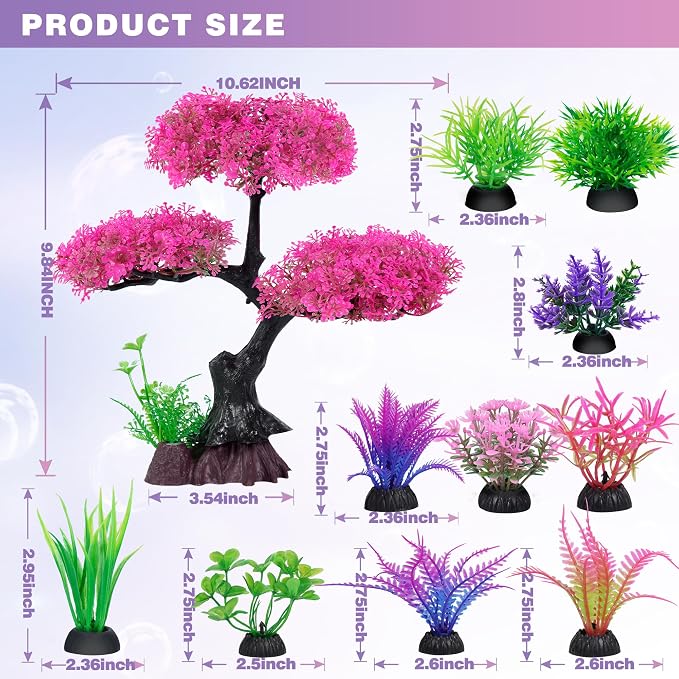 Ameliade Aquarium Artificial Plastic Plants Decoration - Image 2