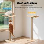 Window Cat Perch with Scratching Posts, Mounted with 3 Strong Suction Cups - Image 4