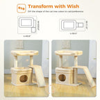 PEQULTI Small Cat Tree Tower for Large Adult Cats - Image 3