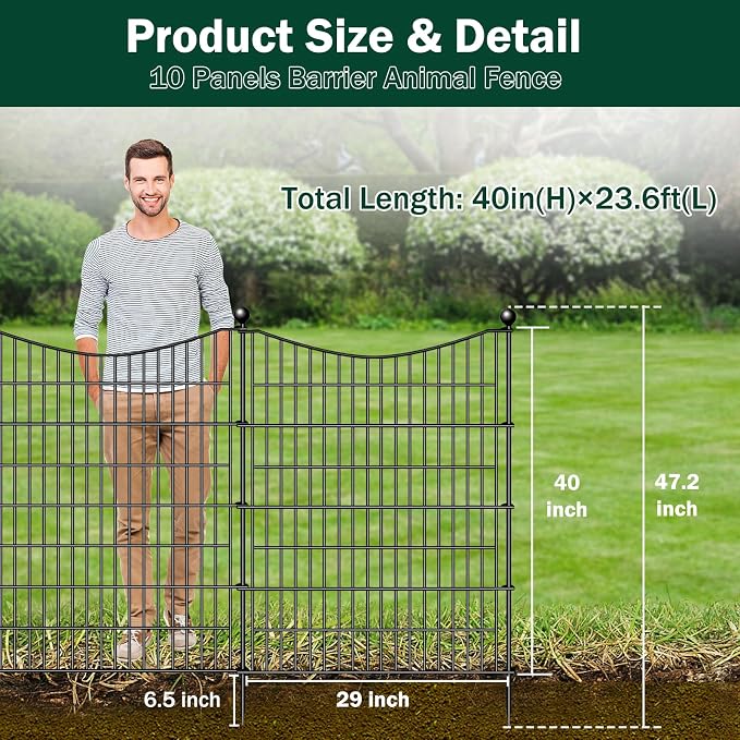 10 Panels Decorative Garden Fence - Image 2
