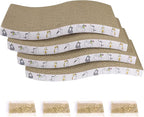 PatiencET Cat Scratcher Cardboard 4 Pack Cat Scratch Pad Reversible Scratcher by patiencET