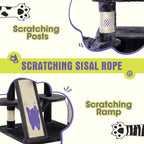 WEEWAY Cat Tree Tower for Indoor Cats, Stand House Condo Cave, Sisal Scratching - Image 4