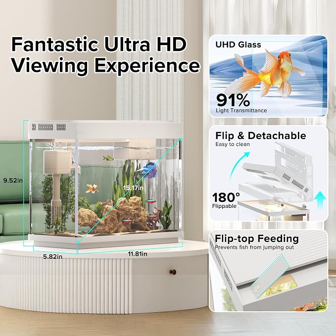 Fish Tank 2.4 Gallon Aquarium Kit - Image 7