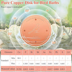 2pcs Bird Bath Copper Disk, Premium 99.99% Pure Copper, Less Cleaning Frequency - Image 3