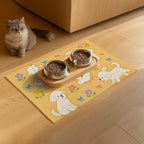 Bichon Frise Pet Food Mat Cute Spill-Proof Dog Water Bowl Mat Funning Mats - Image 9