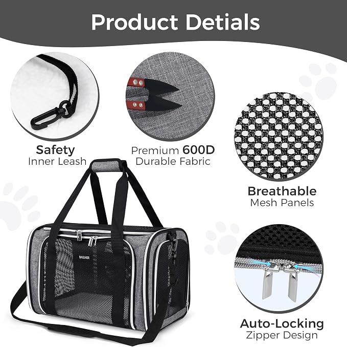 BAGLHER Pet Travel Carrier, Cat Carriers Dog Carrier - Image 3