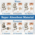 Floral Palm Leaves Dog Cat Food Mat–Christmas Stocking Absorbent Waterproof - Image 3