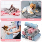 Tegeme 12 Pcs Pet Blankets Soft Fluffy Fleece Dog Cat Warm Paw Print Pattern - Image 5