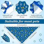 Abbylike 50 Pcs Hanukkah Dog Bandanas Bulk Blue Bandanas - Image 3
