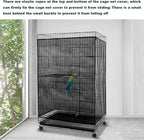 Adjustable Birdcage Seed Feather Catcher Bird Cage Net Cover Soft Skirt Guard - Image 3
