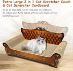 Luxury Cardboard Cat Scratcher Sofa Bed, Couch Shaped Scratching Board - Image 7