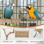 Bird Perch Stand, Pole Standing Natural Wood Bird Perch Set 5PCS Paw Grinding - Image 2