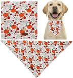 Fall Dog Bandana – Beige Pumpkin Floral Triangle Scarf - Image 4