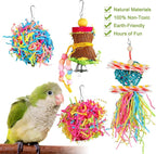 YUEPET 4 Pack Bird Shredder Toys Small Parrot Chewing Toys Parrot Cage Foraging - Image 4