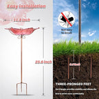 MUMTOP Bird Baths for Outdoors Glass Bird Bath Bowl Outdoor Bird Feeder Flower - Image 2
