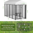 LOVMOR Outdoor Dog Kennel with Roof, Heavy Duty Steel Dog Run Enclosure - Image 2