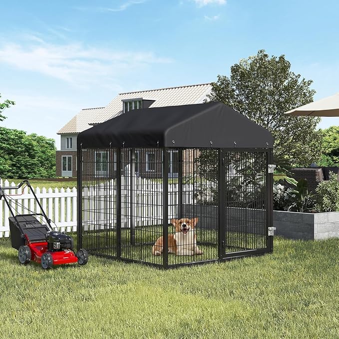 Large Outdoor Dog Enclosure, Heavy Duty Dog Cage by Petony