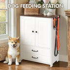 Dog Feeding Station with Storage Cabinet, 2 Adjustable Elevated Dog Bowls - Image 3
