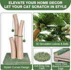 40'' Tall Cat Scratching Post Cat Tree, 3 Curved Design Palm Tree Cat - Image 4