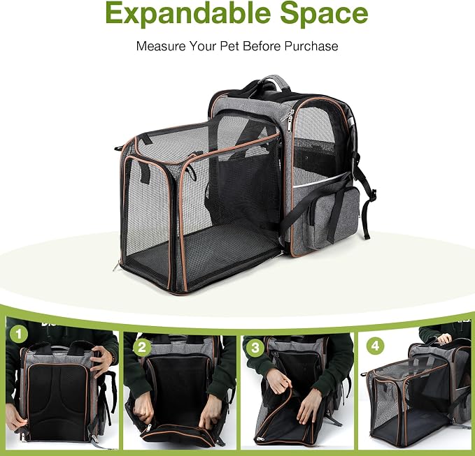 Lekebobor Cat Carrier Backpack, Expandable Pet Carrier - Image 4