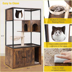 Aivituvin Cat Litter Box Enclosure, Litter Box Furniture Hidden, Wooden Cat - Image 7