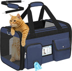 HUANLANG Cat Carrier Airline Approved, Soft-Sided Dog Carriers by HUANLANG