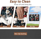 Floral Boho Dog Cat Food Mat, Non-Slip Water Bowl Placemat, Indoor Pet - Image 4