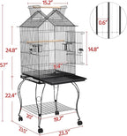 Yaheetech 57-Inch Rolling Open Top Roof Bird Cage - Image 3