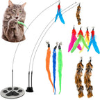 Suction Cup Cat Toys for Indoor Cats Interactive Suction Cup Cat Wand Toy by GADGETSOLOGY