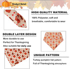 ADOGGYGO Thanksgiving Dog Bandanas 2 Pack, Reversible Turkey Pumpkin Pet Scarf - Image 5